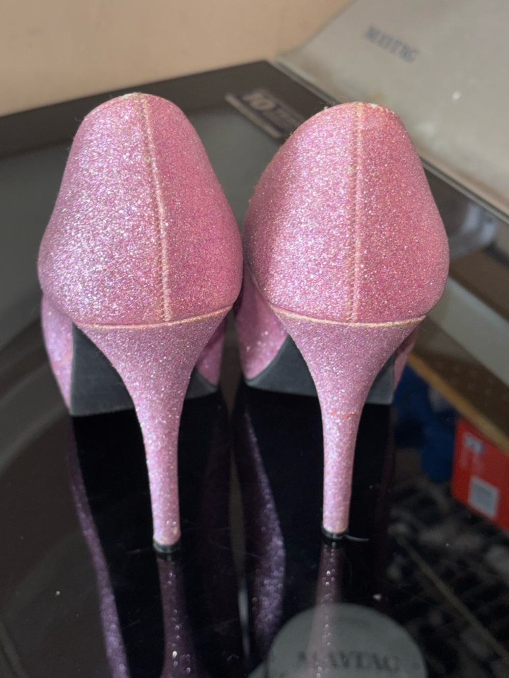 Charlotte Russe Pink Glitter High Heels - Picture 5 of 8